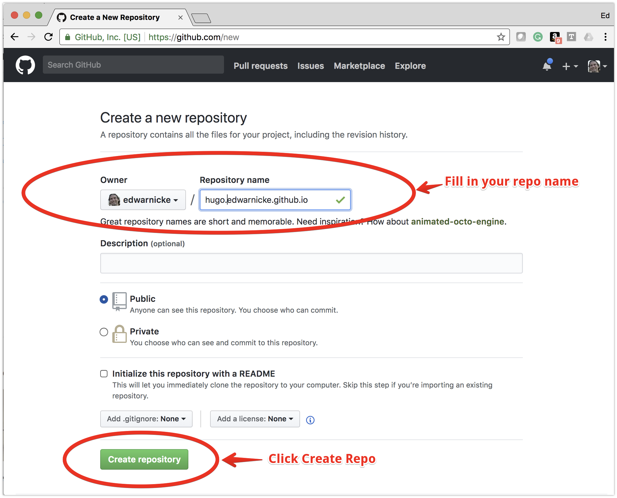 Github New Repo